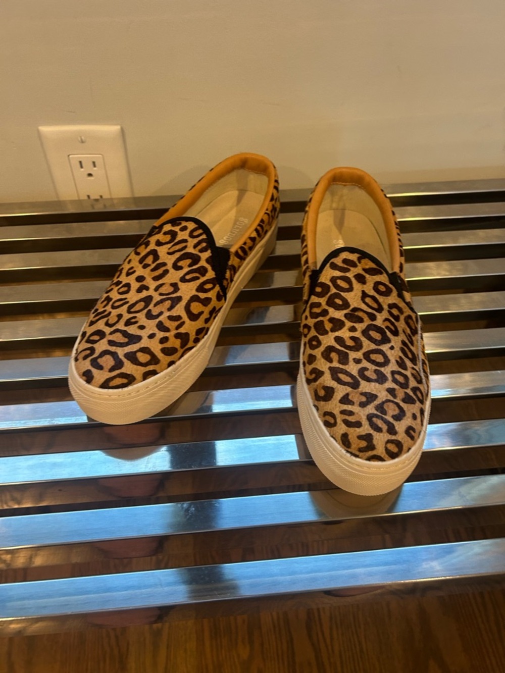 Soludos Leopard Print Slip-On Mules in Tan and Black